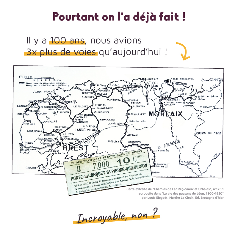 Une carte du réseau tel qu'il était il y a 100 ans : une gare dans chaque bourg pour le transport de passagers et pour le fret.